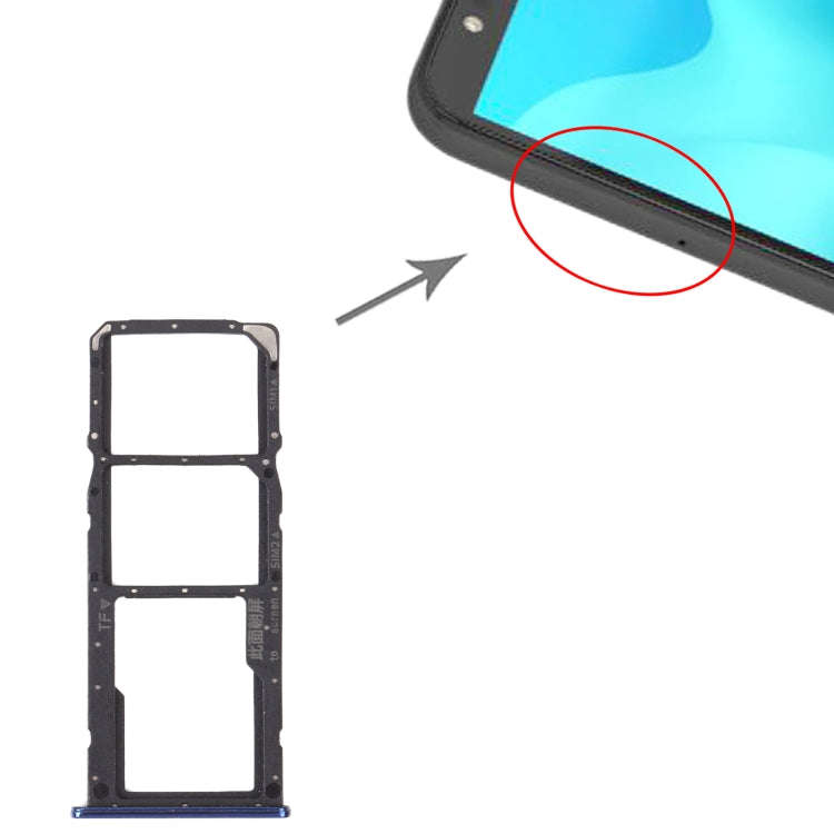 SIM Card Tray + SIM Card Tray + Micro SD Card Tray for Huawei Y5p (Blue)