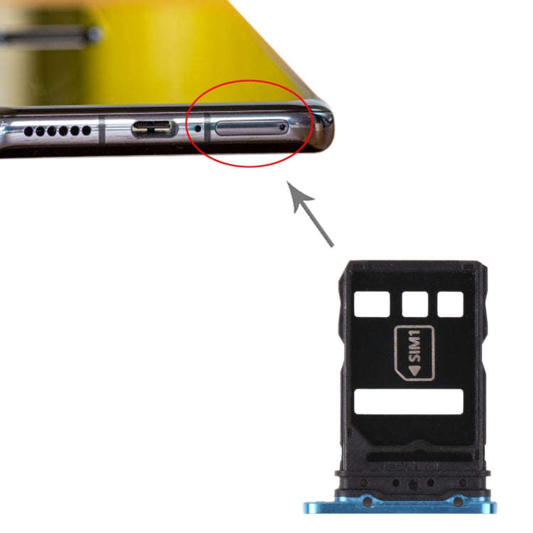 SIM Card Tray + NM Card Tray for Huawei P40 Pro+ (Blue)
