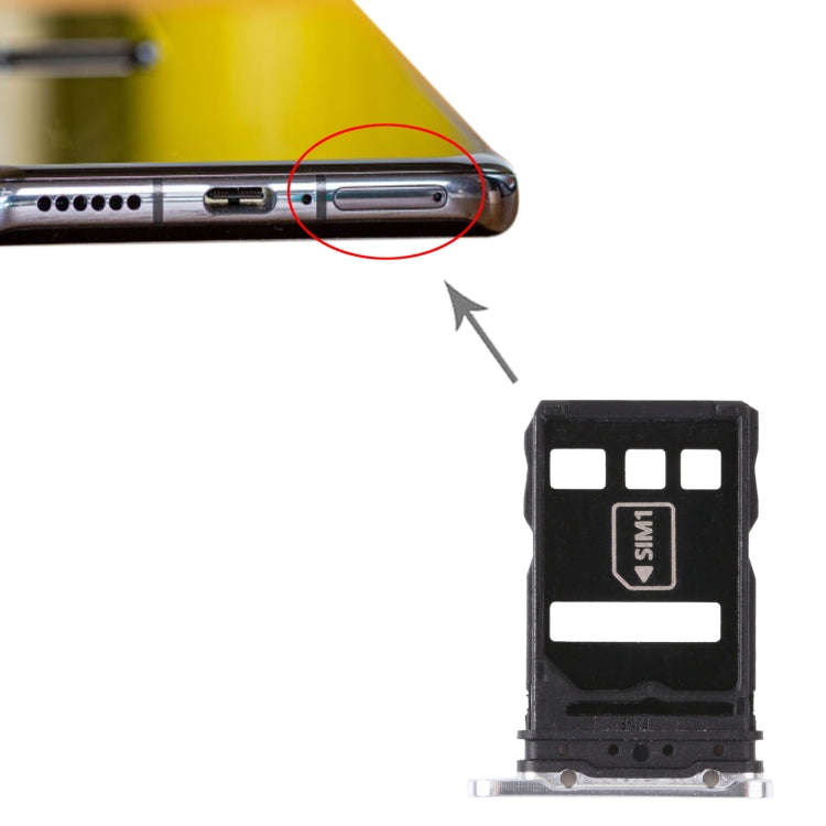 SIM Card Tray + NM Card Tray for Huawei P40 Pro+ (Silver)