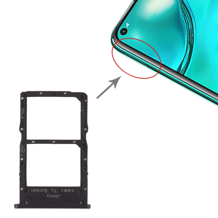 SIM Card Tray + NM Card Tray for Huawei Nova 7i (Black)