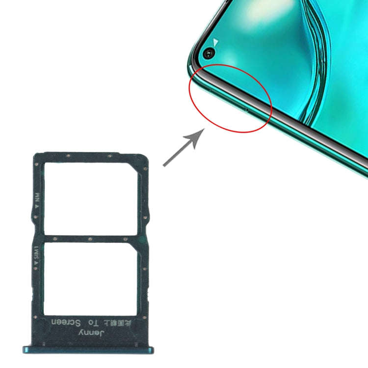 SIM Card Tray + NM Card Tray for Huawei Nova 7i (Green)