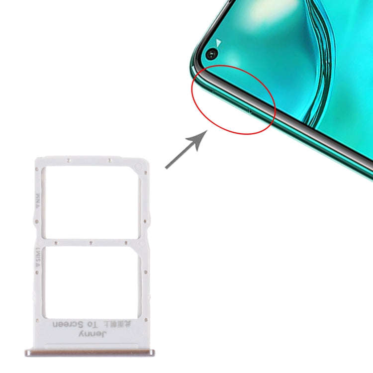 SIM Card Tray + NM Card Tray for Huawei Nova 7i (Silver)