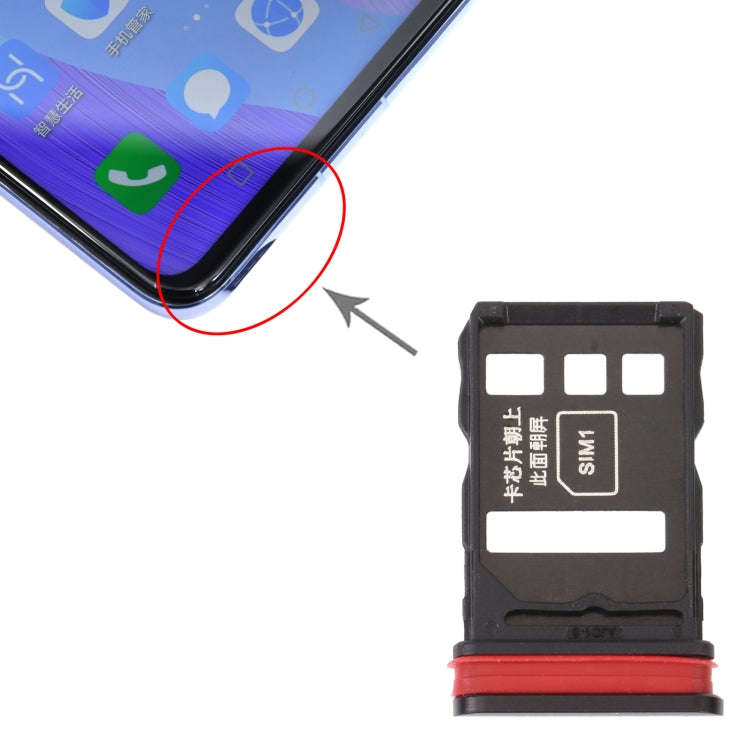 SIM Card Tray + SIM Card Tray for Huawei Nova 6 (Black)
