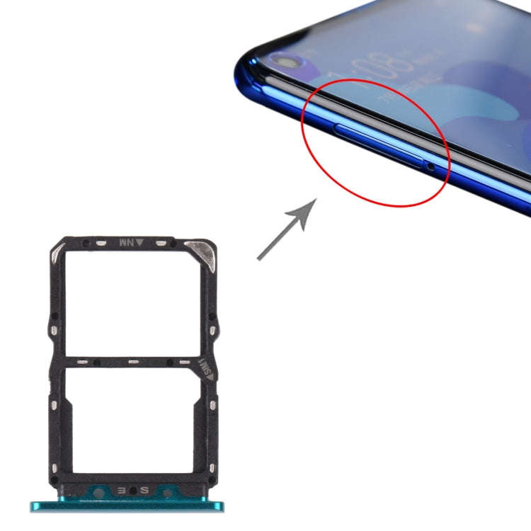 SIM Card Tray + NM Card Tray for Huawei Nova 5 Pro (Green)