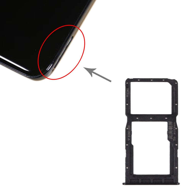 SIM Card Tray + SIM Card Tray / Micro SD Card Tray for Huawei Nova 4e(Black)