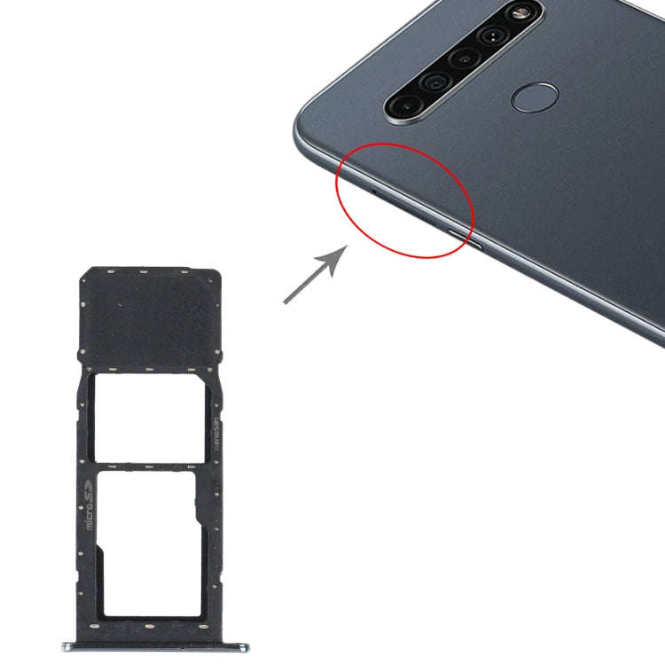SIM Card Tray + Micro SD Card Tray for LG K61 LMQ630EAW, LM-Q630 (Blue)