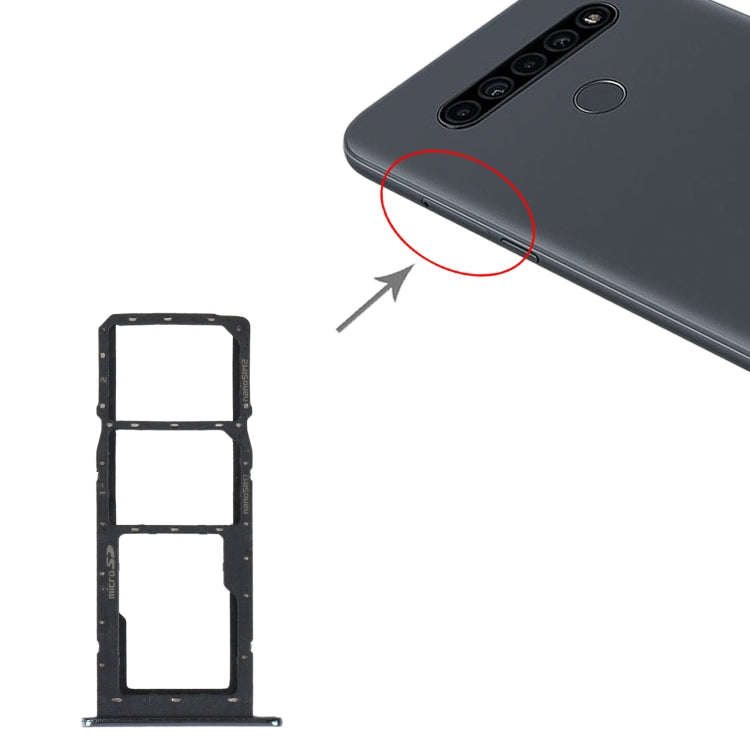 SIM Card Tray + SIM Card Tray + Micro SD Card Tray for LG K41S LMK410EMW LM-K410EMW LM-K410 (Silver)