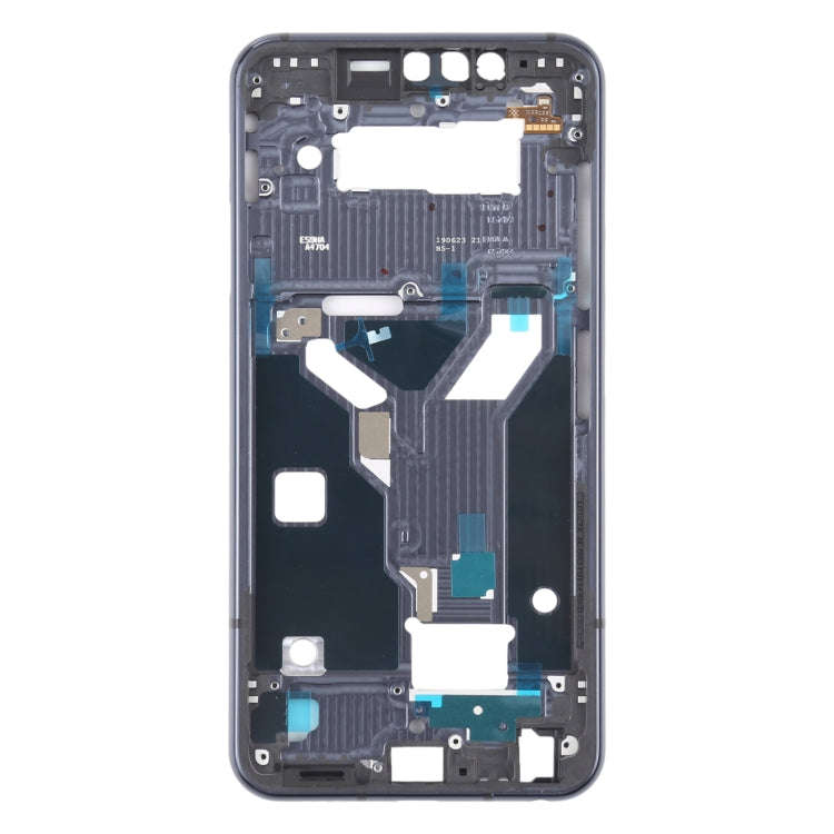 Front Housing LCD Frame Bezel Plate for LG G8s ThinQ LMG810 LM-G810 LMG810EAW (Black)