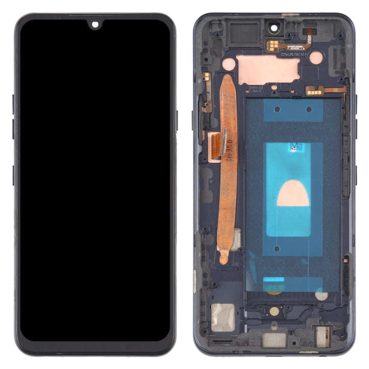 Original LCD Screen for LG G8X ThinQ LMG850EMW LM-G850 Digitizer Full Assembly with Frame (Black)