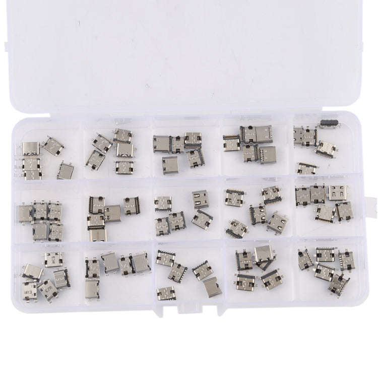 75 PCS/Set USB Type C Charging Port Connector 6Pin / 12Pin / 16Pin / 14Pin / 24Pin for Huawei / S...