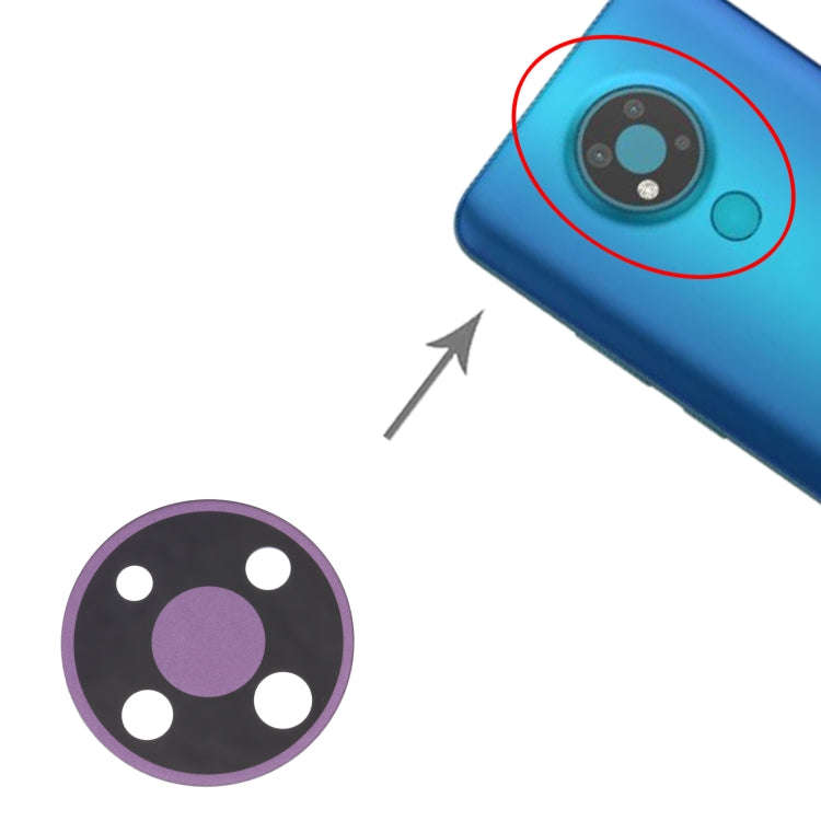 10 PCS Back Camera Lens for Nokia 3.4 TA-1288 TA-1285 TA-1283(Purple)