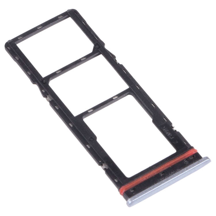 For infinix Hot 8 Lite X650 SIM Card Tray + SIM Card Tray + Micro SD Card Tray (Grey)