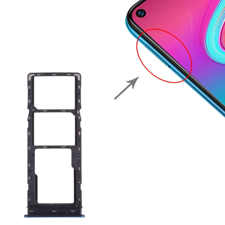 For infinix S5 X652 SIM Card Tray + SIM Card Tray + Micro SD Card Tray (Blue)