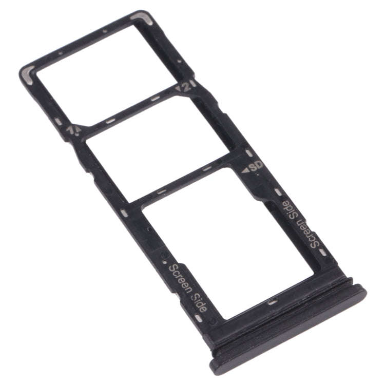 For Tecno Pouvoir 4 Pro / Pouvoir 4 LC7 SIM Card Tray + SIM Card Tray + Micro SD Card Tray (Black)