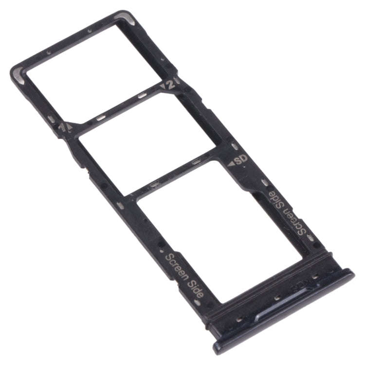 For Tecno Spark 5 Air KD6a SIM Card Tray + SIM Card Tray + Micro SD Card Tray (Black)