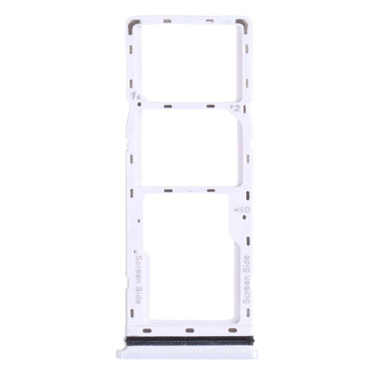For Tecno Spark 6 Air KE6 KE6J KF6 SIM Card Tray + SIM Card Tray + Micro SD Card Tray (White)