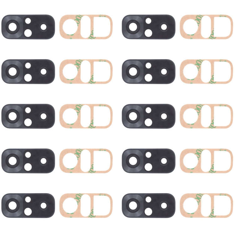 10 PCS Back Camera Lens for Xiaomi Redmi Note 10S M2101K7BG M2101K7BI M2101K7BNY(Black)