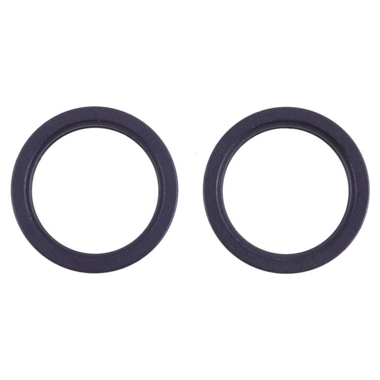 2 PCS Rear Camera Glass Lens Metal Outside Protector Hoop Ring for iPhone 13(Black)