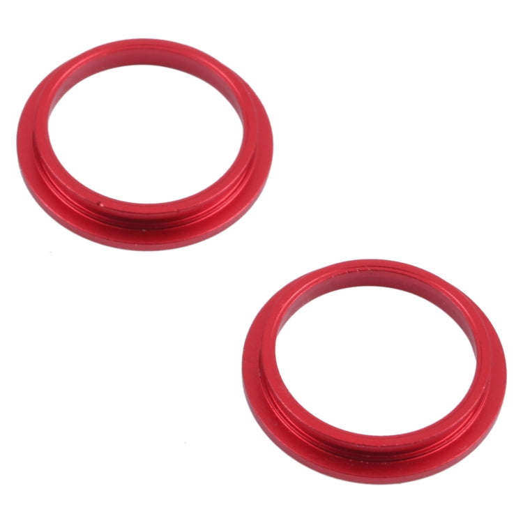 2 PCS Rear Camera Glass Lens Metal Outside Protector Hoop Ring for iPhone 13(Red)