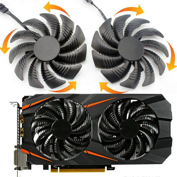 1 Pair 88MM 4 Pin Computer Graphics Card Cooling Fan For Gigabyte GeForce GTX1060 1070 GTX1050ti ...
