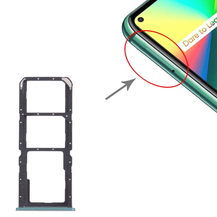 For OPPO Realme 7i RMX2103  SIM Card Tray + SIM Card Tray + Micro SD Card Tray (Green)