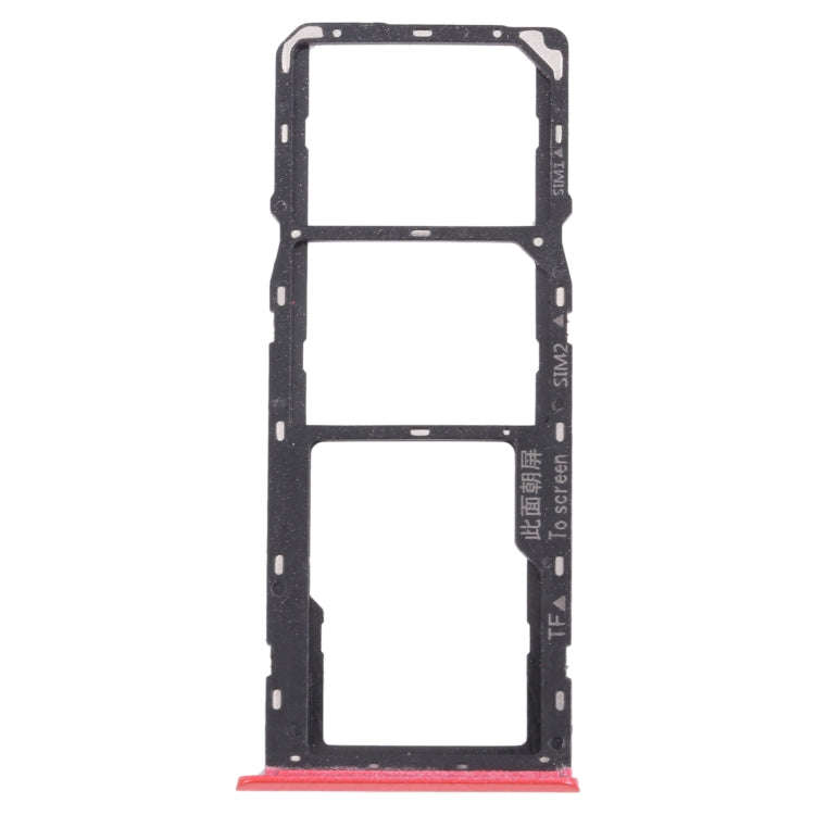 For OPPO Realme C12 RMX2189  SIM Card Tray + SIM Card Tray + Micro SD Card Tray (Red)
