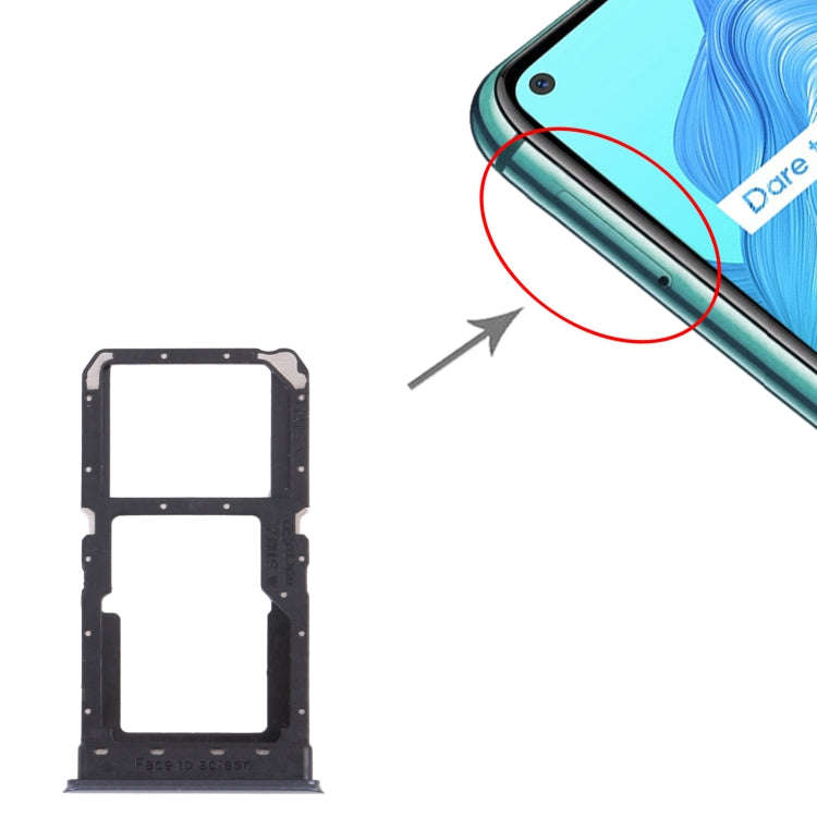 For OPPO Realme V5 5G  SIM Card Tray + SIM Card Tray / Micro SD Card Tray (Black)