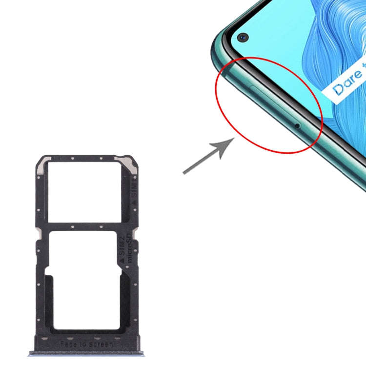 For OPPO Realme V5 5G  SIM Card Tray + SIM Card Tray / Micro SD Card Tray (Silver)