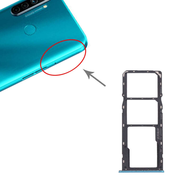 For OPPO Realme 5i RMX2030, RMX2032 SIM Card Tray + SIM Card Tray + Micro SD Card Tray (Green)