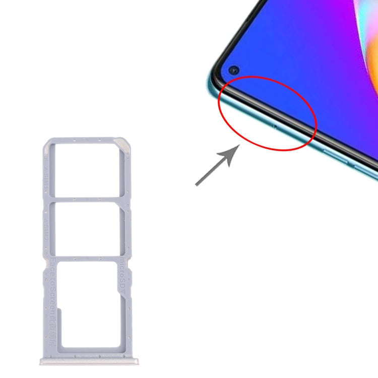 For OPPO A54 CPH2239 / A55 4G SIM Card Tray + SIM Card Tray + Micro SD Card Tray(Gold)