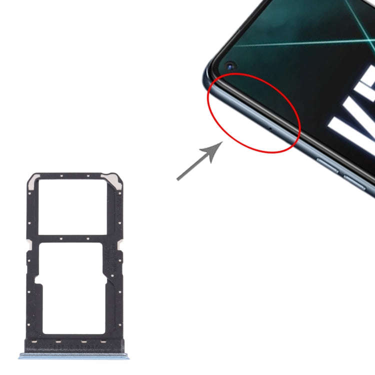 For OPPO K7X / Realme V5 / Realme Q2 PERM00 SIM Card Tray + SIM Card Tray / Micro SD Card Tray (B...