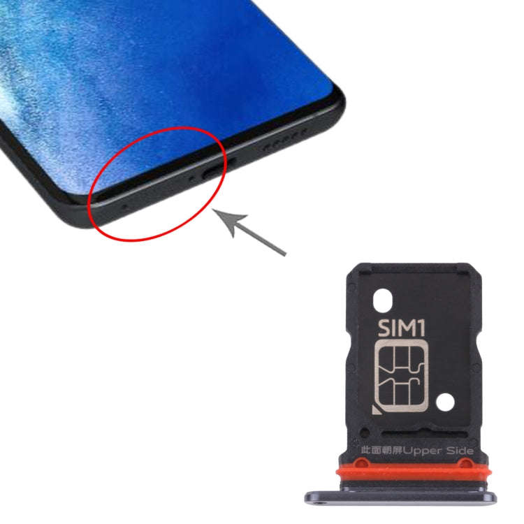 For vivo X60 Pro / X60 V2045 V2046 SIM Card Tray + SIM Card Tray (Black)