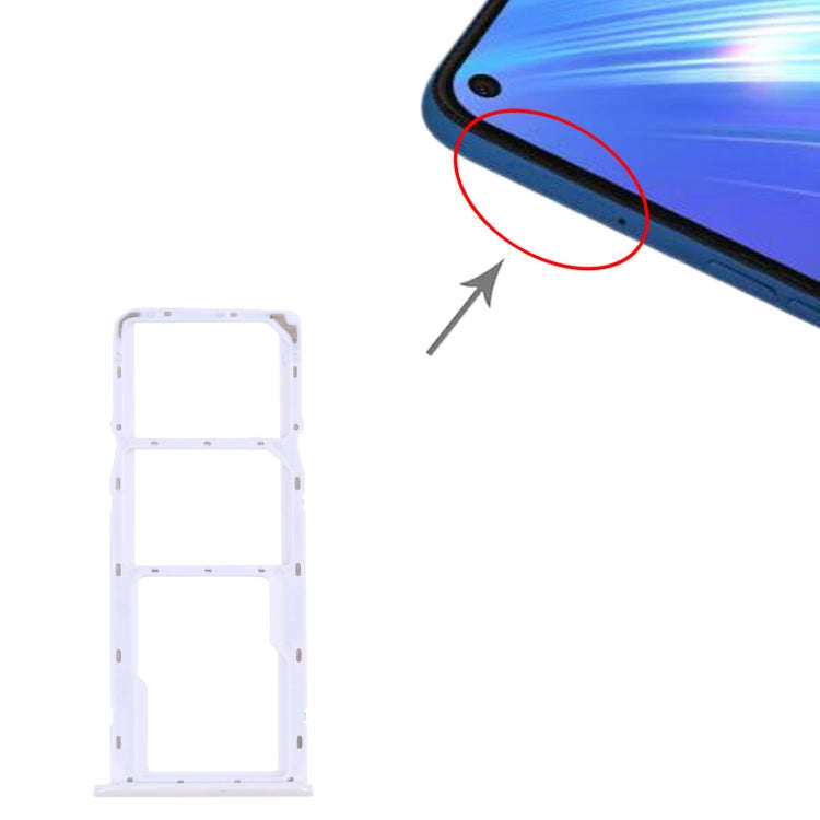 For OPPO Realme 6  SIM Card Tray + SIM Card Tray + Micro SD Card Tray (White)
