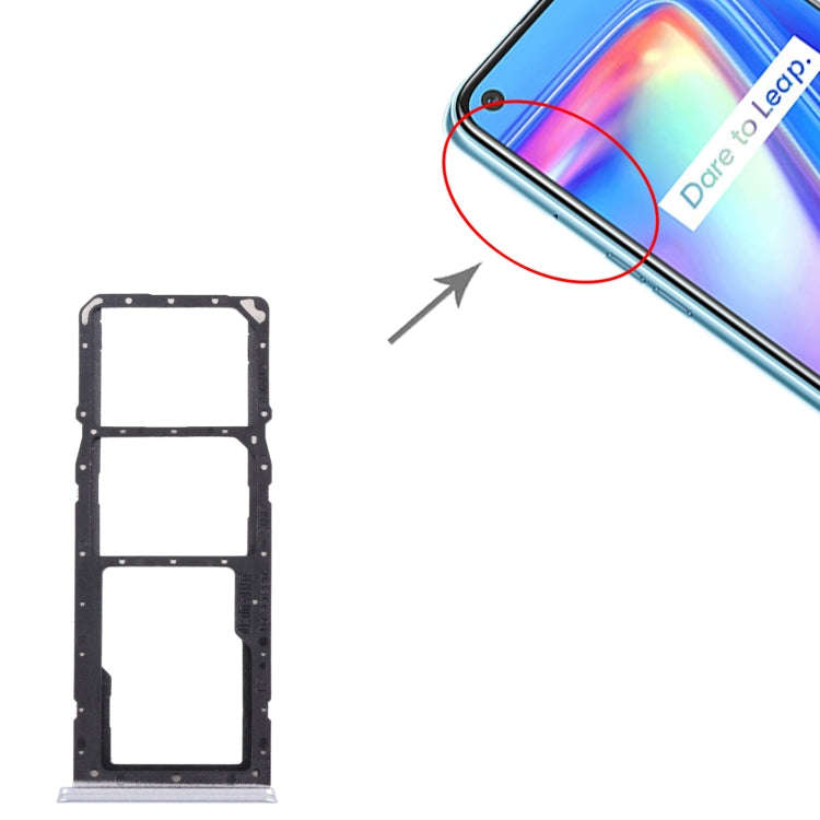 For OPPO Realme 7 (Global)  SIM Card Tray + SIM Card Tray + Micro SD Card Tray (Silver)