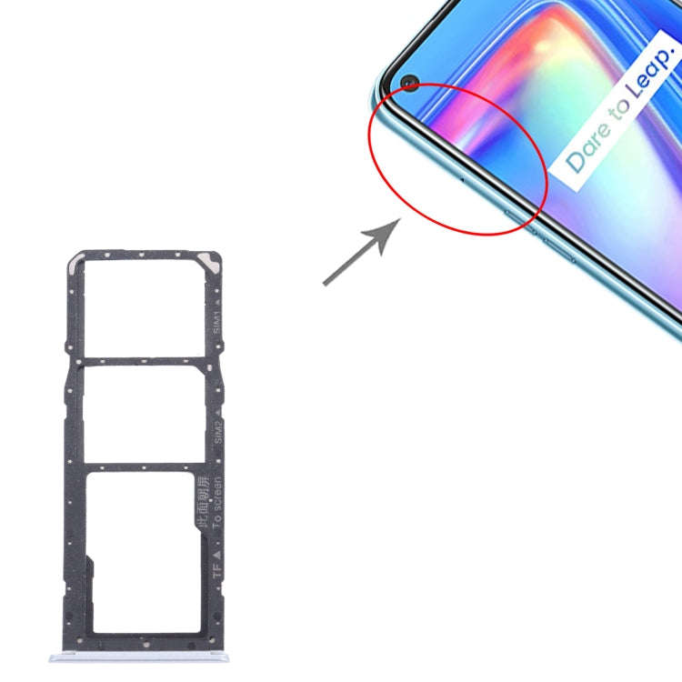 For OPPO Realme 7 (Global)  SIM Card Tray + SIM Card Tray + Micro SD Card Tray (White)