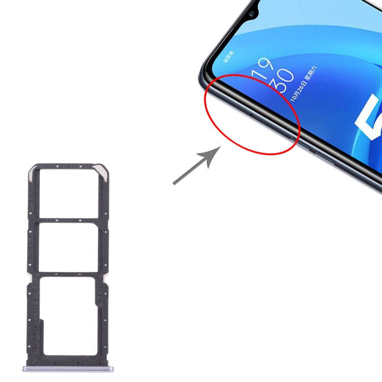 For OPPO A55 PEMM00, PEMM20, PEMT00, PEMT20  SIM Card Tray + SIM Card Tray + Micro SD Card Tray (...