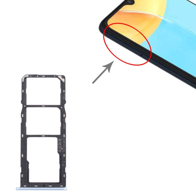 For OPPO A15 CPH2185  SIM Card Tray + SIM Card Tray + Micro SD Card Tray (Blue)