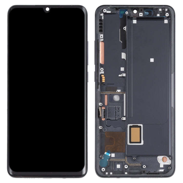 AMOLED LCD Screen for Xiaomi Mi Note 10 Lite M2002F4LG Digitizer Full Assembly with Frame(Black)