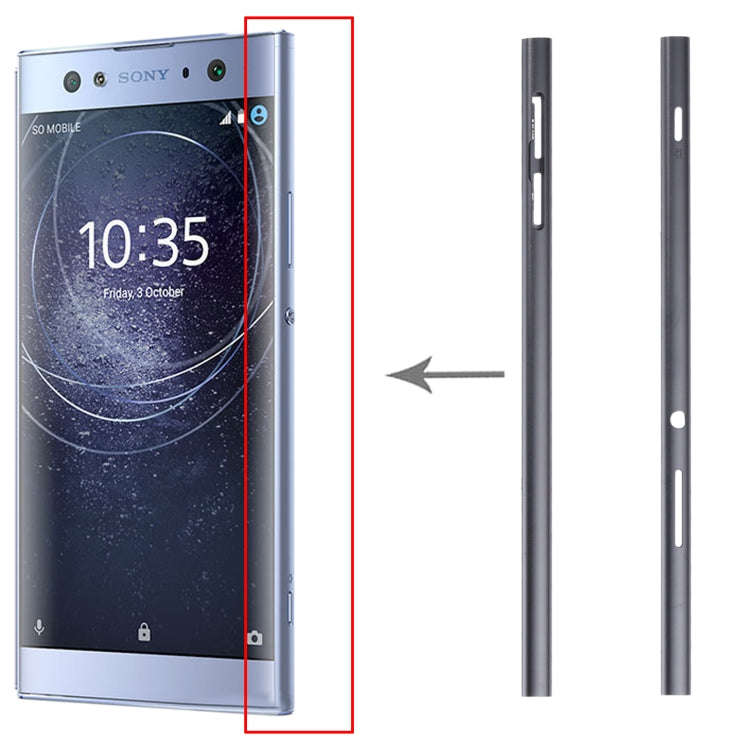 1 Pair Metal Side Part Sidebar For Sony Xperia XA2 Ultra(Black)