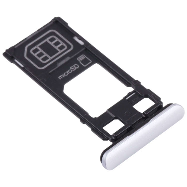 SIM Card Tray + Micro SD Card Tray for Sony Xperia 1 / Xperia XZ4 (Silver)