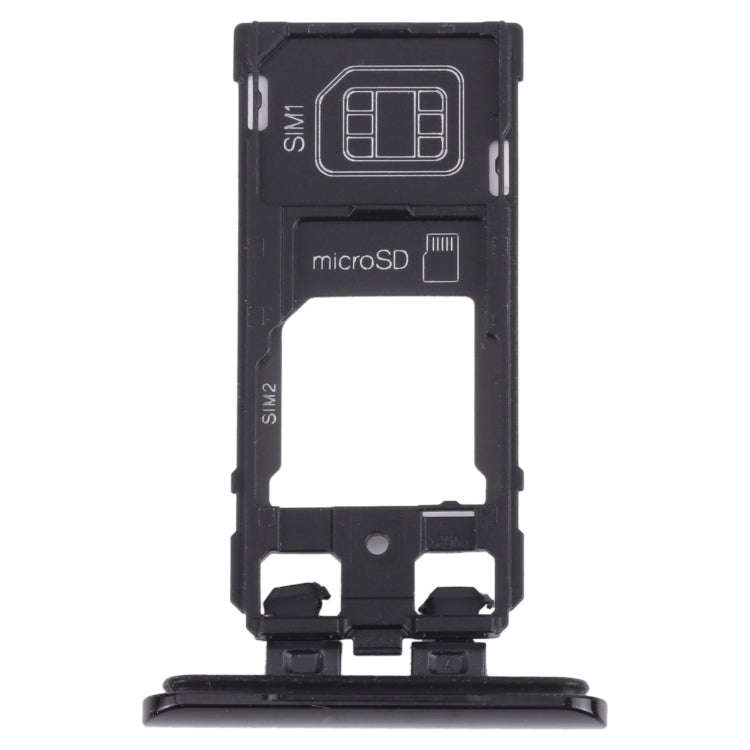 SIM Card Tray + SIM Card Tray / Micro SD Card Tray for Sony Xperia 5 (Black)