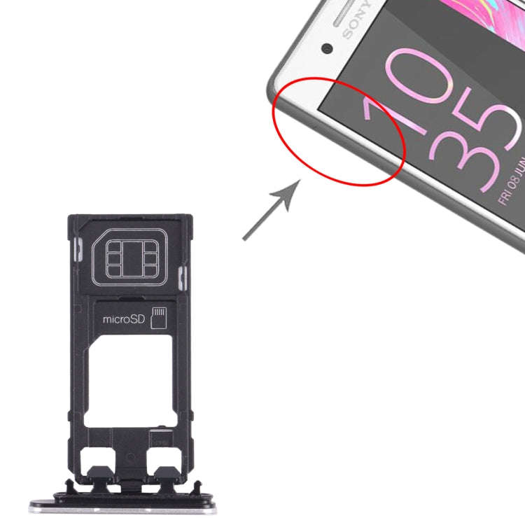 SIM Card Tray + Micro SD Card Tray for Sony Xperia X Performance (Silver)