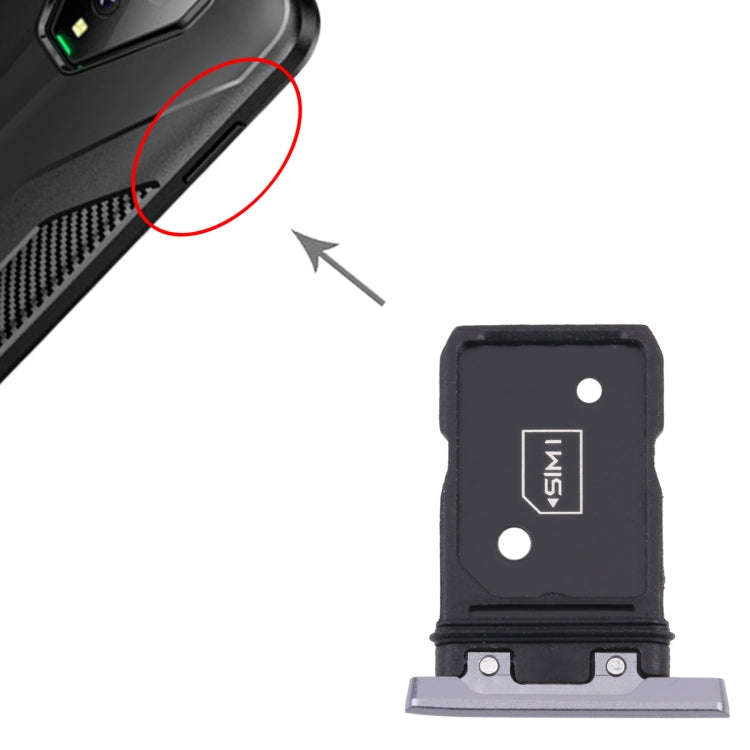 SIM Card Tray + SIM Card Tray for Xiaomi Black Shark 3 KLE-H0, KLE-A0 (Silver)