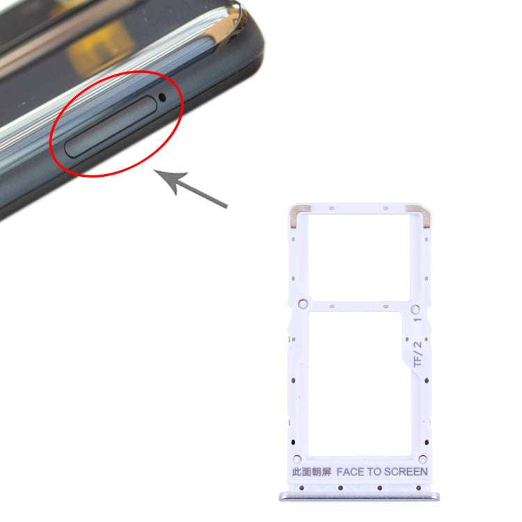 SIM Card Tray + SIM Card Tray / Micro SD Card Tray for Xiaomi Poco X3 GT 21061110AG (White)