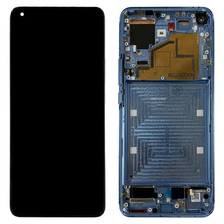 Original LCD Screen for Xiaomi Mi 11 M2011K2C, M2011K2G Digitizer Full Assembly with Frame(Blue)