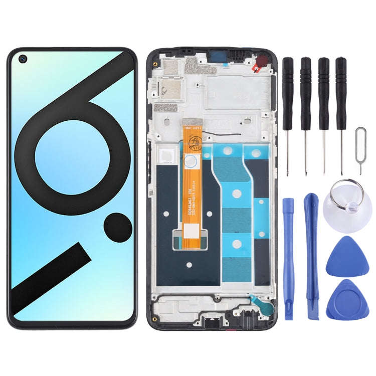 LCD Screen and Digitizer Full Assembly with Frame for OPPO Realme 6i (India) / Realme 6s / Realme...