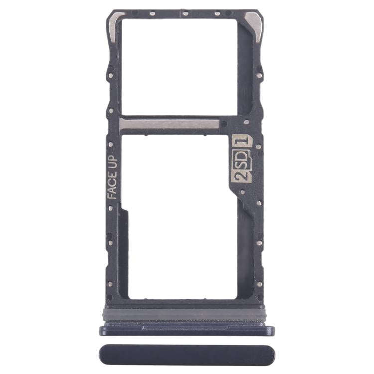 For Motorola Moto G50 SIM Card Tray + Micro SD Card Tray (Black)