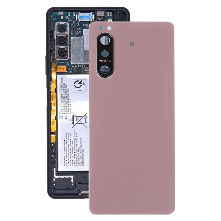 Battery Back Cover with Camera Lens Cover for Sony Xperia 5 II(Pink)