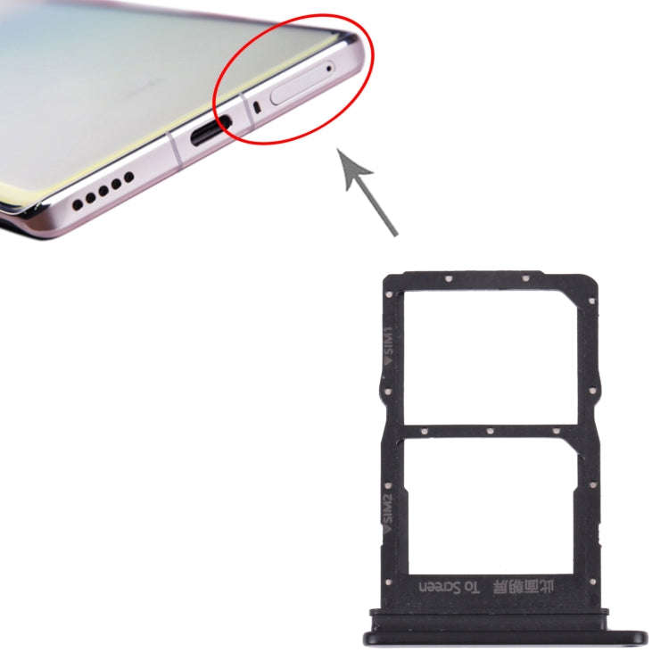 SIM Card Tray + SIM Card Tray for Huawei Nova 8 (Black)