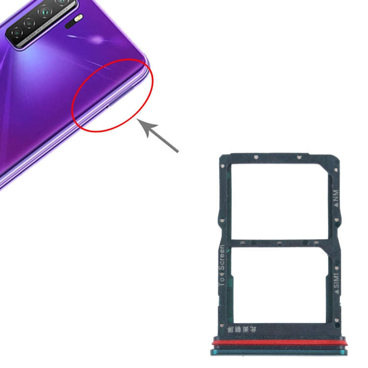 SIM Card Tray + NM Card Tray for Huawei nova 7 SE 5G Youth (Green)